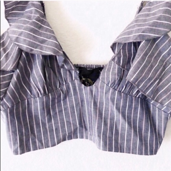 BLUE LIFE Call Me Ruffle striped smocked crop top - Picture 5 of 11